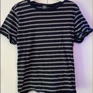 black and white stripped shirt